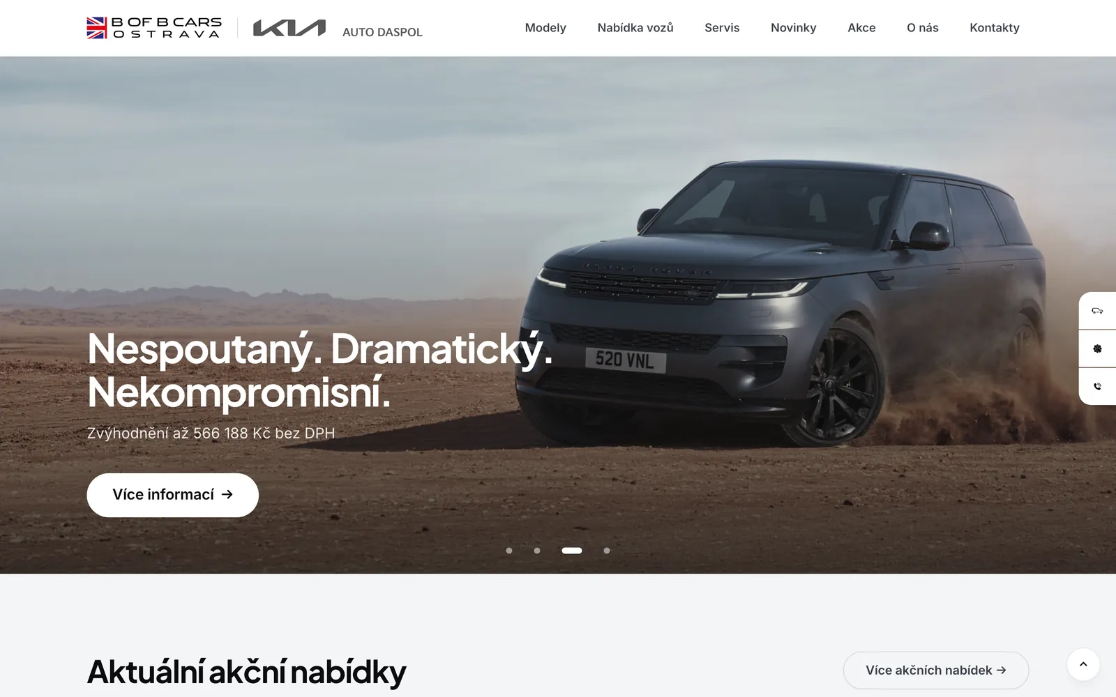 Web B of B Cars na notebooku