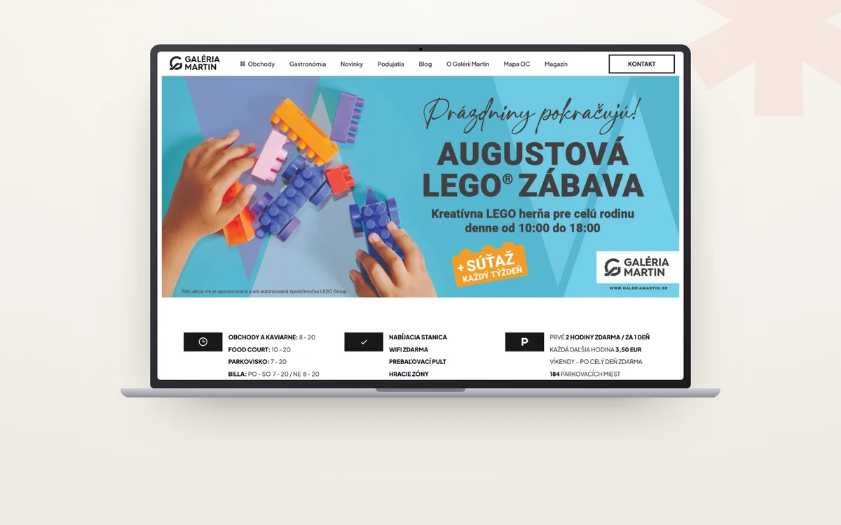 Web pro GALÉRIA MARTIN