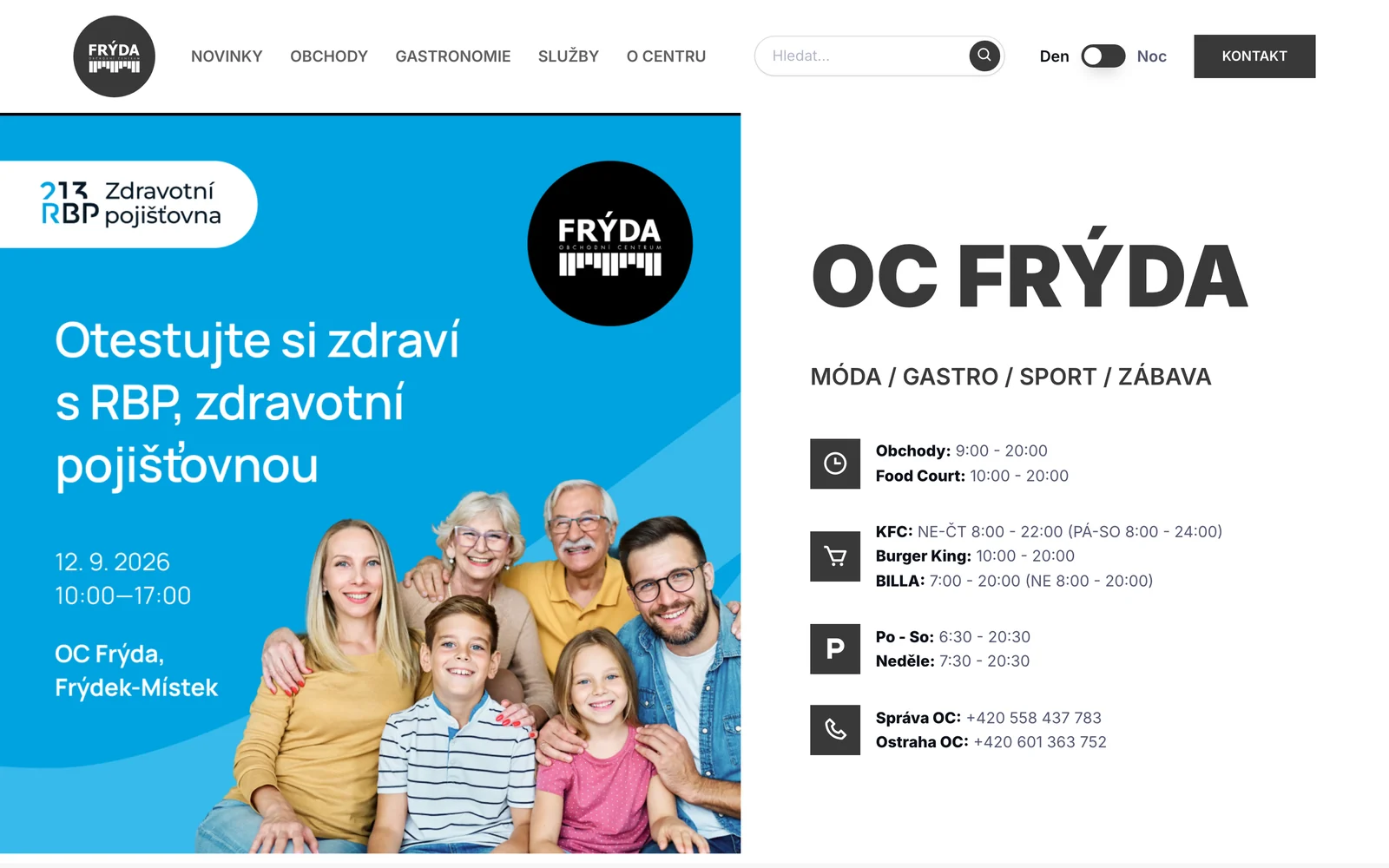 Web OC FRÝDA na notebooku